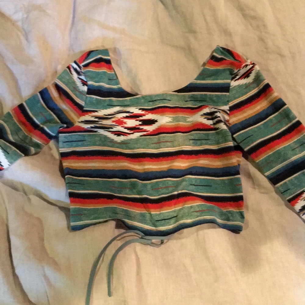 Aztec print crop top